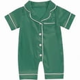 thumbnail image 3 of THDHVS Newborn Boy Clothes,Long Sleeve Solid Color Girls Romper with V Neck and Elastic Cuff for Infant Girl Clothes Green, 3 of 5