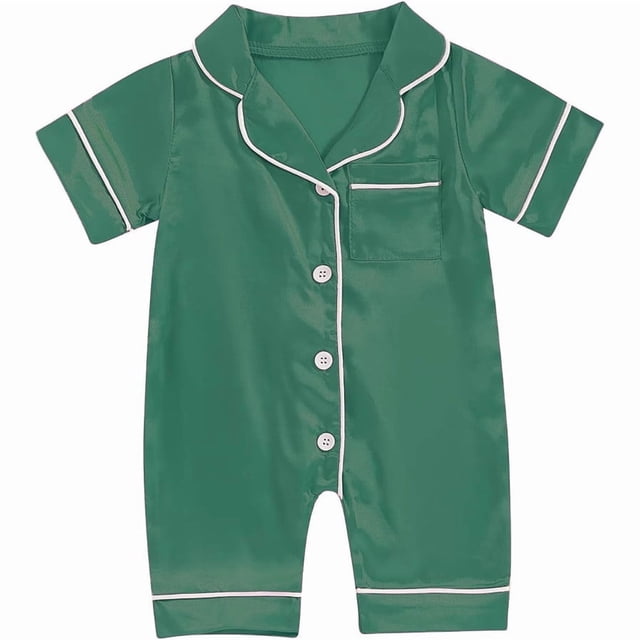 Newborn Girl Clothes Air Conditioned Short Sleeve Jumpsuit Pajamas Home
