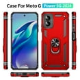 thumbnail image 4 of Dteck for Motorola Moto G Play 4G 2024 Case, Shockproof Heavy Duty Rotated Ring Kickstand Metal Ring Bracket All-Round Anti Drop Armor TPU+PC Case with Magnetic car Mount Cover, Red, 4 of 4