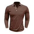 thumbnail image 5 of Xzbqbs Mens Cotton Polo Shirts Long Sleeve Casual Button Shirts Lightweight Pullover Shirts Classic Golf Shirts Dress Shirts for Men, 5 of 7