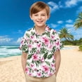 thumbnail image 2 of Stamzod Boys Short Sleeve Button Down Shirt Summer Tropical Printed Casual Beach Shirt Cute Hawaiian Shirts for Boys with Pocket White H 6 Years, 2 of 7
