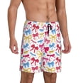 thumbnail image 2 of Pofeuu Colorful bows Print Men's Soft Woven Elastic Waistband Sleep Pajama Short-Medium, 2 of 6