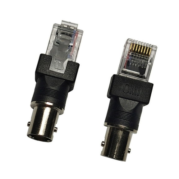 BNC to RJ45 Converters Adapter BNC Female to RJ45 Male Coaxial Coax Barrels Coupler Adapter Connectors for Line Tester