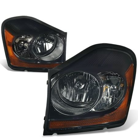 Corner Lights Lens - For 04-06 Dodge Durango Pair of Headlight (Smoked Lens Amber Corner) 05