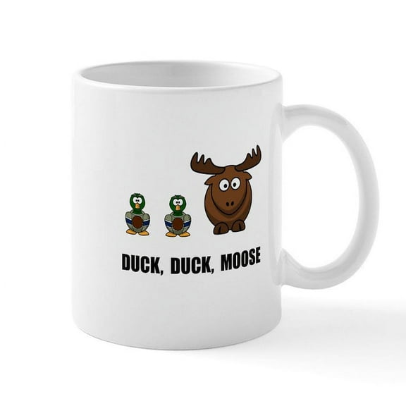 CafePress - Duck Duck Moose Mug - 11 oz Ceramic Mug - Novelty Coffee Tea Cup