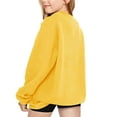 thumbnail image 5 of KHONTS Girls Long Sleeve Sweatshirts with Heart Print Casual Loose Fit Pullovers Tops Jacket for Kids,Size 3-14 Years Yellow 100, 5 of 7