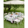 thumbnail image 3 of Spring Outdoor Tablecloth - 60x120 Inch Rectangle Dining Table Cover, Bicycles Botanical Leaves Rose Colorful Stripes Waterproof Outdoor Table Cloth with Umbrella Hole & Zipper for Picnic/Patio/Party, 3 of 7
