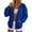 *Blue, variant on Women's Oversized Open Front Bomber Jacket, Long Sleeve Sweatshirt Coat For Women, Ladies' Drop Shoulder Cardigan With Pockets, Green , S-3XL