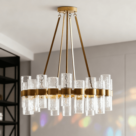 Industrial Style Recycled Tube Glass Chandelier , Dinning Room Chandelier , Living Room Chandlier