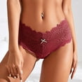 thumbnail image 3 of Aayomet Culottes en Coton pour Femmes, Tangas à Rayures Taille Haute, Bikini Invisible, Strings Personnalisés, Culottes en Coton (Rouge, TG), 3 of 4