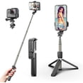 thumbnail image 1 of Selfie Stick, Extendable Selfie Stick Tripod with Bluetooth Remote, Aluminum Tripod Stand Portable Selfie Stick Compatible with iPhone 12 11 pro Xs Max Xr X 8Plus 7 Samsung Android GoPro Camera L03, 1 of 7