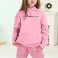 thumbnail image 3 of Gaexia Girls Fall Outfits ,Girls Hoodie and Joggers Set Stylish Winter Outfit Comfy Casual Kids Clothes for Toddler to with Print, 3 of 5