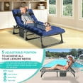 thumbnail image 5 of ABORON Folding Patio Chaise Lounge Chair - 5 Position Adjustable -28" Wide Foldable Camping Cot Bed with Cushion, Portable Beach Lounge Chair for Pool Lawn Deck Poolside Outdoor Sunbathing, 5 of 17