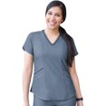 thumbnail image 1 of Adar Pro Heather Blouses Médicales pour Femmes - Haut de Blouse Moderne Col en V - P7002H - Heather Navy - 3X, 1 of 7