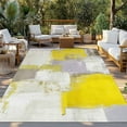 thumbnail image 3 of Fsddascl Yellow Outdoor Rug for Patio/Deck/Porch, Non-Slip Large Area Rug 6 x 9 Ft, Modern Geometric Grey Oil Painting Abstract Indoor Outdoor Rugs Washable Area Rugs, Reversible Camping Rug Carpet, 3 of 5