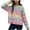 Pink, variant on Women's Sweaters Sweaters for Women Plaid Short High Waisted Exposed Navel Loose Knit Sweater with Cinched Waist Round Neck Sweater