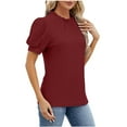 thumbnail image 2 of Fesfesfes T Shirts for Womens Fashion Print Tops Short Sleeve Shirts Workwear Blouse Crewneck T-Shirt Tops Workout Tops for Women Short Sleeve M(US:6), 2 of 5