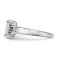 thumbnail image 3 of Sterling Silver Rhodium-plated Oval Created Opal w/Purple CZ Ring QR6768, 3 of 5