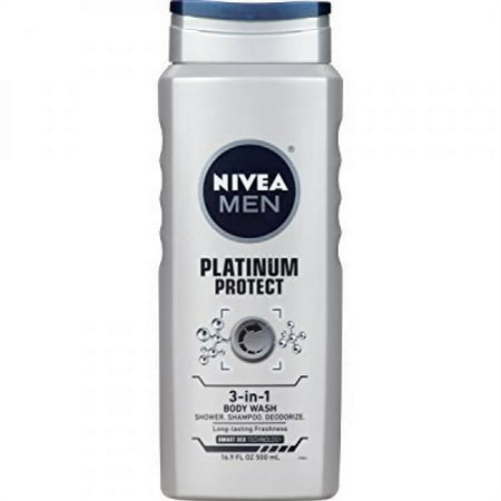 NIVEA Men Platinum Protect 3-in-1 Body Wash 16.9 Fluid Ounce