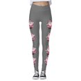thumbnail image 4 of MKLEKYY Leggings de compresión para mujer Leggings para mujer Leggings de entrenamiento Pantalones con estampado navideño de bloques de color Leggings suaves y elásticos 3614, 4 of 4