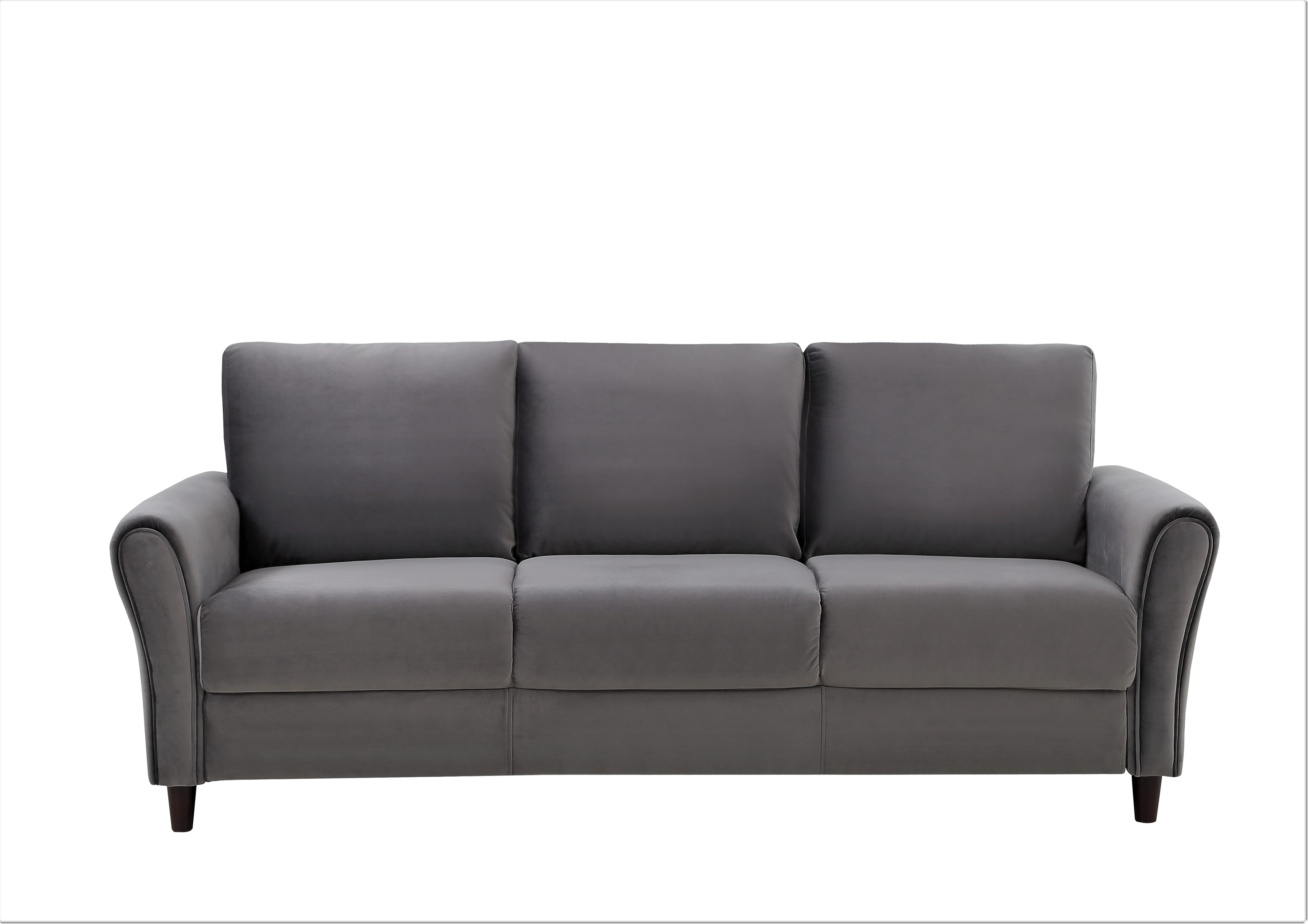 Uspridefurniture Corel 80.31" Flared Arm Gray Velvet Sofa