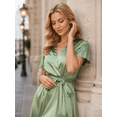 thumbnail image 2 of Tbfashion Plus Size Women V Neck Maxi Dress A Line Flowy Hem Dresses for Wedding L-5XL, 2 of 3