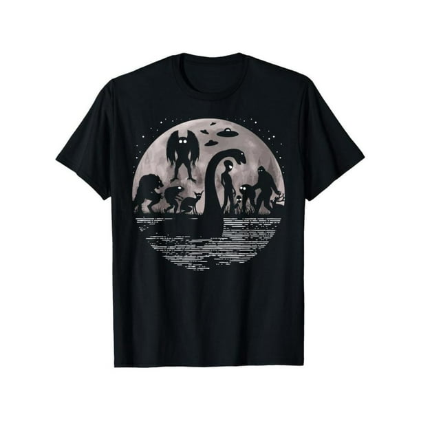 100% Cotton Bigfoot Loch Ness Monster Mothman and aliens! Funny Cryptid T-Shirt