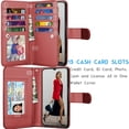 thumbnail image 4 of Galaxy A12 Case, Galaxy A12 Wallet Case, Tekcoo Luxury PU Leather Cash Credit Card Slots Holder Carrying Folio Flip Cover [Detachable Magnetic Hard Case] Kickstand for Samsung Galaxy A12 2021 [Red], 4 of 6