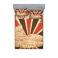thumbnail image 2 of Ambesonne Saying Fitted Sheet & Pillow Sham Set, Italian Rome Lettering, Twin, Red Dark Green and White, 2 of 3