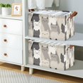 thumbnail image 2 of Yayeee Foldable Storage Basket for Shelves with Handles Waterproof Cloth Bins, Beige Cute Cats, 2 of 7