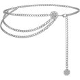 thumbnail image 1 of Cadena de cintura de metal multicapa ZHAOCHENG plateada para mujer, 1 of 5