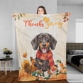 thumbnail image 3 of Happy Thanksgiving Dachshund with Turkey Pumpkins Autumn Vibes Cozy Fleece Blanket Wiener Dog Lover Gifts Idea Warm Soft Throw Blanket - 12018, 3 of 5