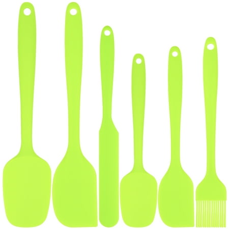 

Taihexin Silicone Spatula Set of 6 Food Grade Rubber Spatulas and Cooking Utensils Heat-Resistant Kitchen Non Stick Utensils for Cooking Baking Mixing Scraping BPA-Free Dishwasher Safe(Green)