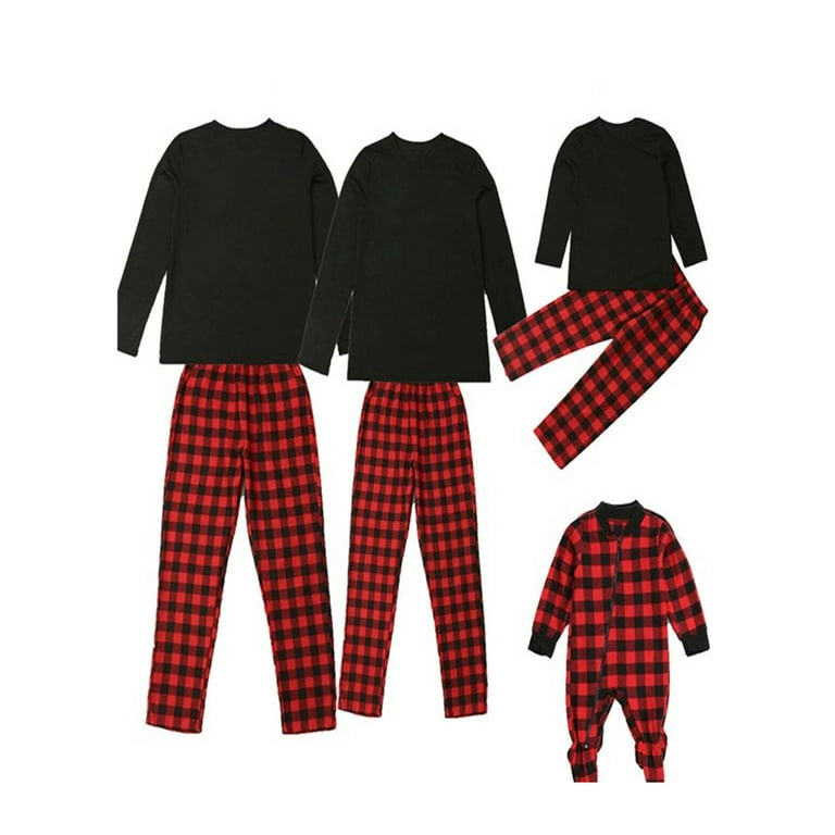 Licupiee Family Matching Christmas Pajamas Set Xmas Solid Top