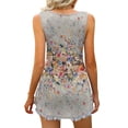 thumbnail image 4 of Aloohaidyvio Tops Clearance,Fashion Womens Summer V-Neck Sleeveless Print Casual Tank Top Blouse, 4 of 6