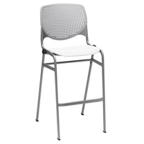 KFI Studios KOOL Armless Stacking Barstool, White Seat, Light Gray Back