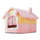 thumbnail image 2 of Casa portátil para gatos, cama antideslizante lavable, perrera, nido cálido, cojín, para suelo de perro, cachorro, de invierno L Sunnimix Casa de la cama del gato, 2 of 8