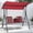 red, variant on Ataucjin 2-Person Porch Swing with Cup Holders, Pivot Storage Table & Cooler Bag, Adjustable Canopy, Black Steel Frame Outdoor Patio Swing for Backyard, Balcony & Poolside