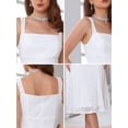 thumbnail image 5 of DARING DIVA Women's Lace Prom Straps Square Neck Sleeveless Midi Dress M White, 5 of 6