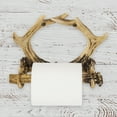 thumbnail image 2 of MyGift Resin Single Toilet Paper Roll Holder with Deer Antler Design, Wall Mounted, 2 of 5