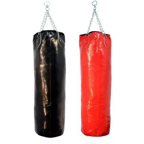 Last Punch Heavy Duty Black Vinyl Leather Punching Bag with Chains