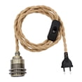 thumbnail image 4 of Cable de alimentación de la lámpara,Lámpara Cable de alimentación Lámpara colgante retro,Cable de lámpara con enchufe de interruptor de pie para colgar,Luz de la lámpara Encendido Bronce Yuyangstore Cable de alimentación de la lámpara, 4 of 7