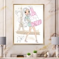 thumbnail image 2 of Designart 'Young Woman With Shopping Boxes In Paris' Shabby Chic Framed Canvas Wall Art Print, 2 of 5