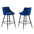 thumbnail image 3 of Modway Adorn Tufted Performance Velvet Bar Stool in Navy Set of 2, 3 of 5