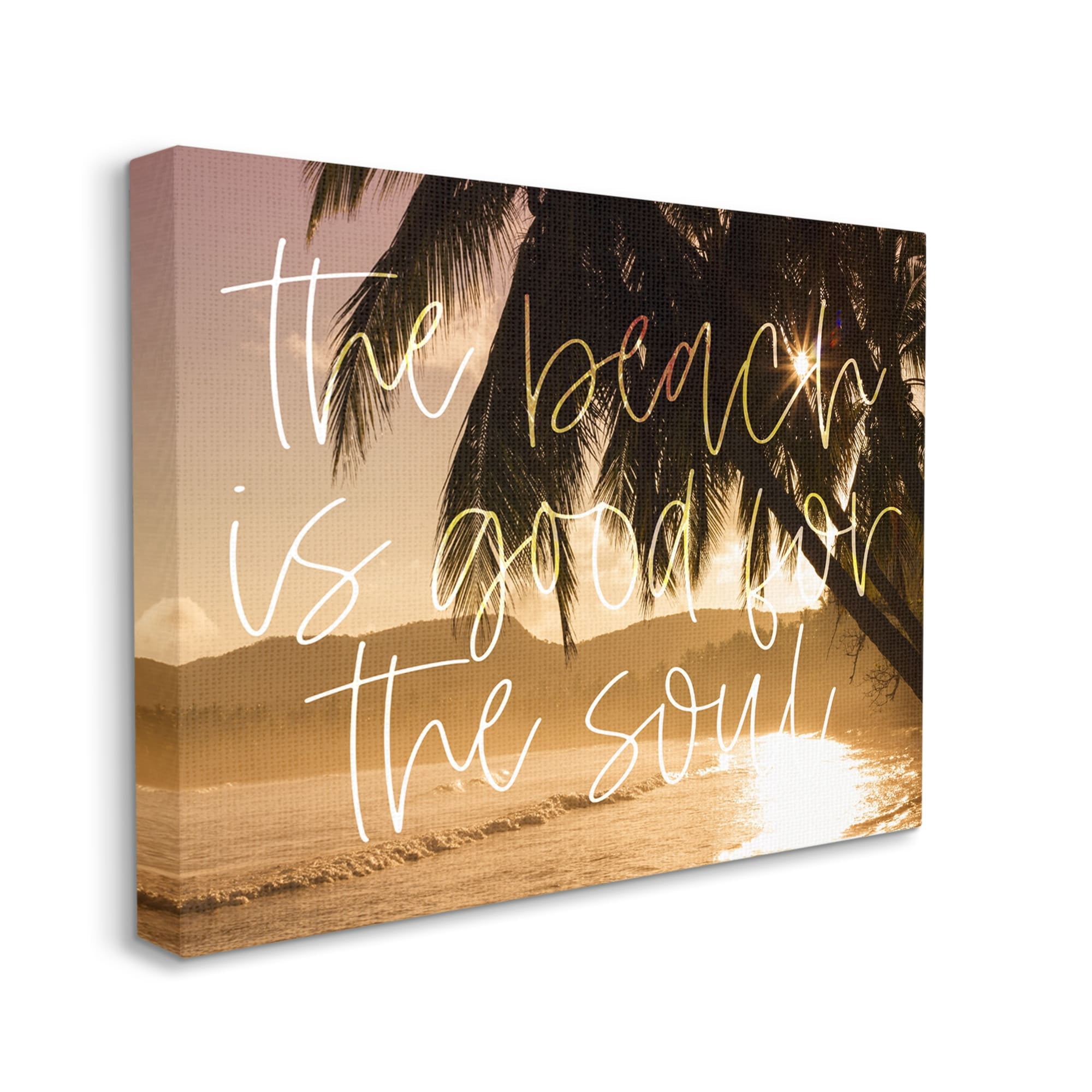Stupell Beach Good For The Soul Tropical Sands Landscape Painting Gallery Wrapped Canvas Print Wall Art