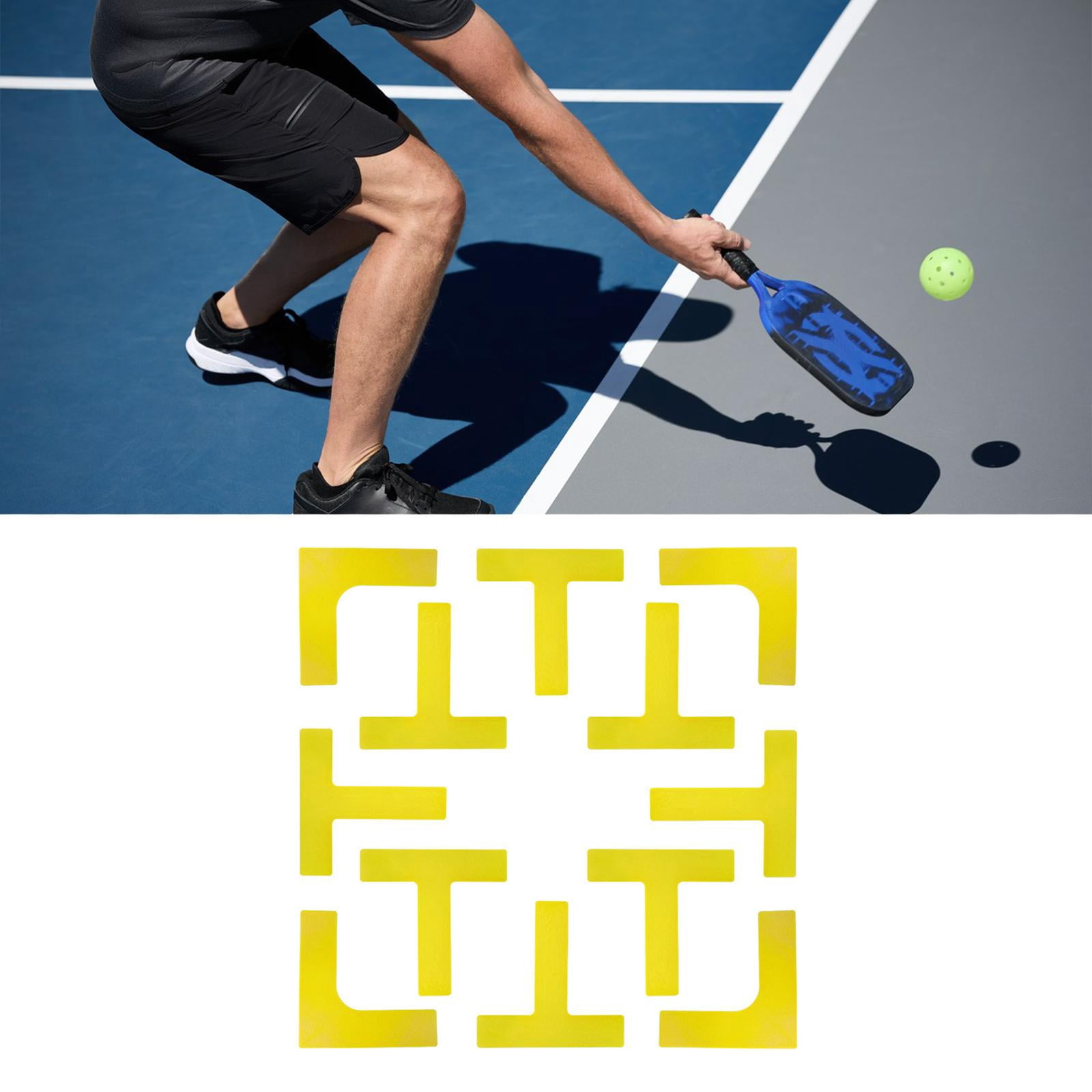 QccHieUs Pickleball Court Marker Kit Court Lines Marker Lawn Park Training Gift Equipment Yellow