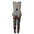 thumbnail image 4 of Big Girl Jacket Necklace Shirt Tank Tunic Floral Pant Legging Girls 4 Pieces Set Navy 12 (21JK41S), 4 of 5