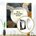 thumbnail image 3 of Designart "Adorned Gold and Black Pottery I" abstract spirals Black Large Square Mirror - Square Bedroom Mirror Printed Wall Decor - Modern Square Printed Wall Mirror Art, 3 of 5