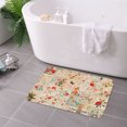 thumbnail image 3 of FJPT Non Slip Flannel Polyester Floor Mat Floral Pattern Decorative Rug For Bathroom Kitchen Bedroom Decor 16x24 inch, 3 of 5