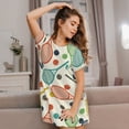 thumbnail image 3 of Fotbe Racket and Tennis Ball Bata de Dormir para Mujer con Estampado, Camisón de Algodón de Manga Corta, Ropa de Dormir Casual, 3 of 6